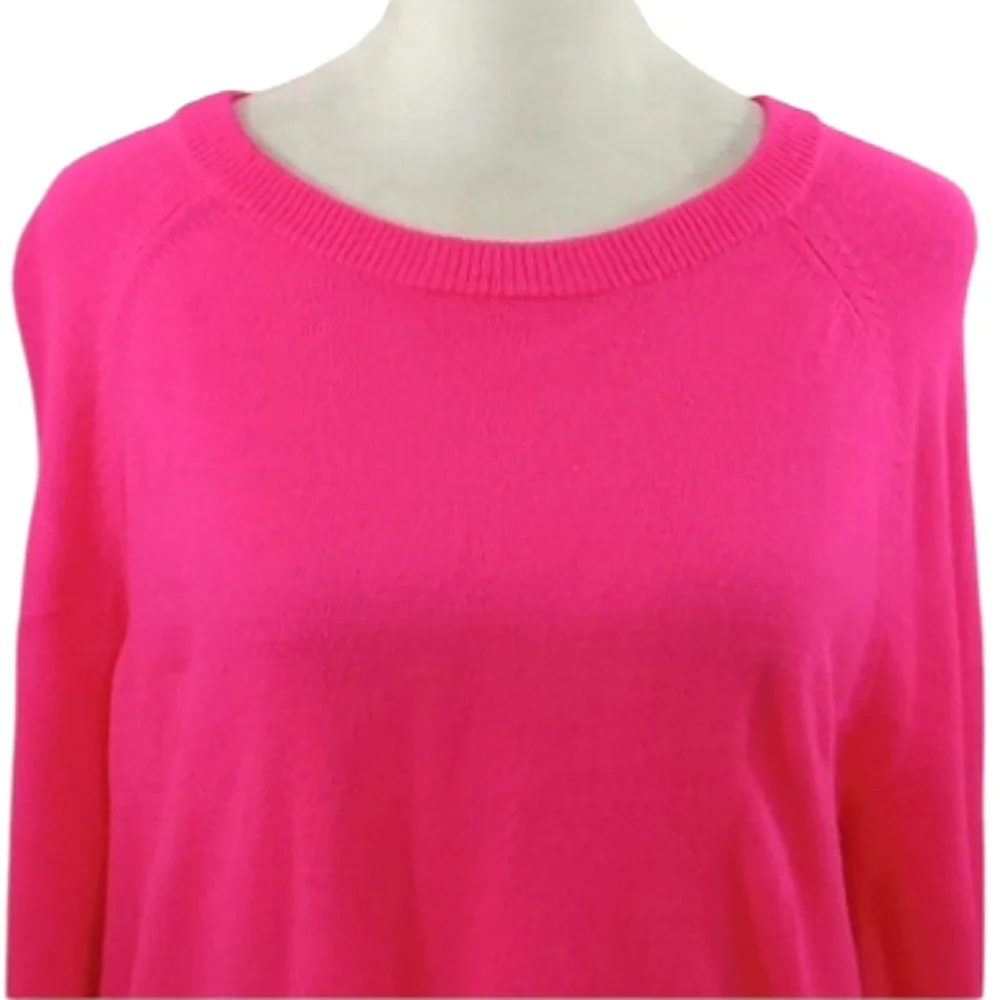 Lilly Pulitzer Alyona Sweater Pink Grenadine Heart Knit Crewneck Balloon Sleeve